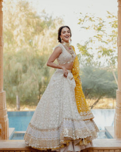 Trendmalls Embroidered Semi Stitched Lehenga Choli