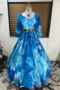 PuriMaa Floral Print Semi Stitched Lehenga & Crop Top