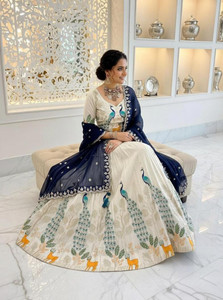 kantuba Embroidered Semi Stitched Lehenga Choli
