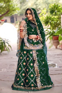 Hemlata Embroidered, Embellished Semi Stitched Lehenga Choli