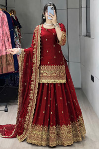 Kedar Fab Embroidered Stitched Lehenga & Kurta