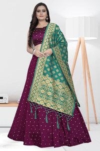 NJ FASHION Self Design Semi Stitched Lehenga Choli