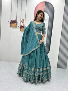 SHENKY Embroidered Semi Stitched Lehenga Choli