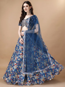 REcart Embroidered, Printed Semi Stitched Lehenga Choli