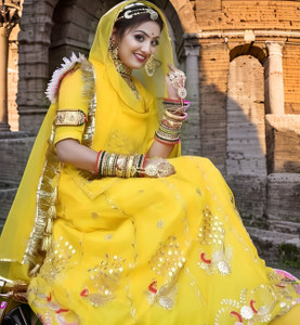 BHOJALCREATION Embroidered Semi Stitched Rajasthani Poshak