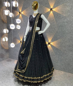BronezoMart Embroidered, Embellished Semi Stitched Lehenga Choli