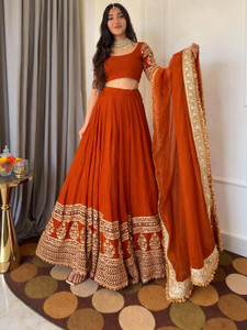 Trivety Embroidered Semi Stitched Lehenga Choli