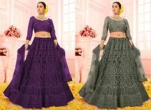 Udbhav Export Embroidered Semi Stitched Lehenga Choli