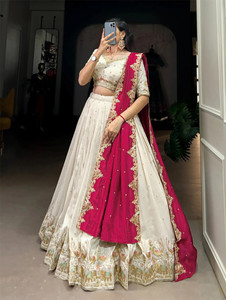Trivety Embroidered Semi Stitched Lehenga Choli