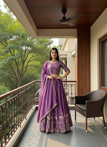 Closin Embroidered Semi Stitched Lehenga Choli
