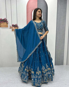 MITRABIZ Embroidered Semi Stitched Lehenga Choli