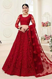 JANVI CREATION Embroidered Semi Stitched Lehenga Choli
