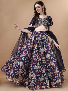 REcart Embroidered, Printed Semi Stitched Lehenga Choli