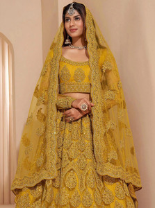 Cute Fellow Embroidered Semi Stitched Lehenga Choli