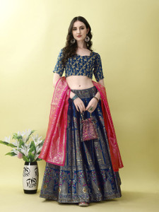 SWAMI STUDIO Self Design Semi Stitched Lehenga Choli