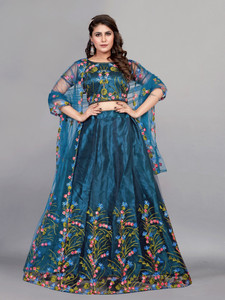 Julee Embroidered Semi Stitched Lehenga Choli