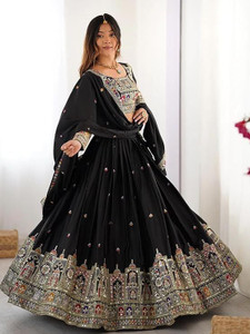 TILKI FASHION Embroidered Semi Stitched Lehenga Choli