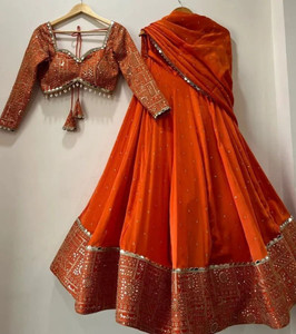 RUKHA FAB Embroidered Semi Stitched Lehenga Choli