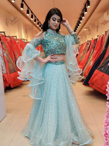 Mert India Embellished Semi Stitched Lehenga Choli