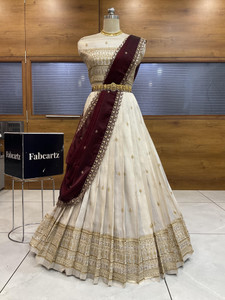 Fabcartz Self Design Semi Stitched Lehenga Choli