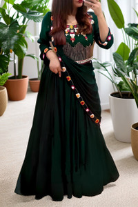 Hemlata Embroidered Semi Stitched Lehenga & Crop Top