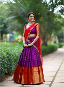 GRANTH MANIAFAB Self Design Semi Stitched Lehenga Choli