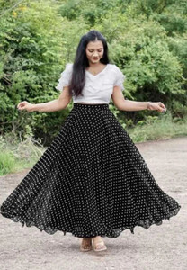 Nyari Wear Floral Print Stitched Lehenga & Crop Top