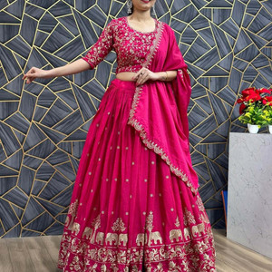 MITRABIZ Self Design Semi Stitched Lehenga Choli