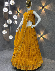 YAVARNA FASHION Embroidered Semi Stitched Lehenga Choli
