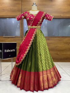 MR Y Embroidered Semi Stitched Lehenga Choli