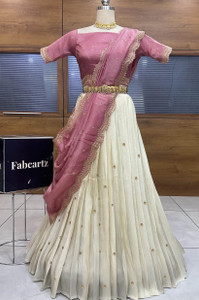 Fabcartz Embroidered Semi Stitched Lehenga Choli