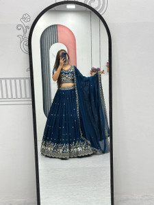 Shikshapatri Self Design Semi Stitched Lehenga & Crop Top