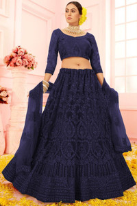 TRIVORA Embroidered Semi Stitched Lehenga Choli