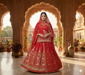 SwastikFashion Embroidered Semi Stitched Rajputi Poshak