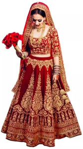 Eva In Embroidered Semi Stitched Lehenga Choli