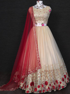 PRIYAAN Embroidered Semi Stitched Lehenga Choli