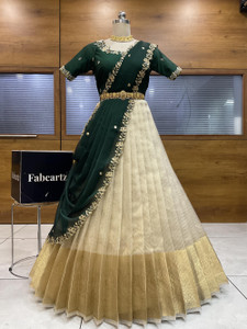 Fabcartz Solid Semi Stitched Lehenga Choli