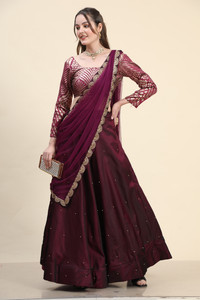 Fabcartz Embellished, Self Design Semi Stitched Lehenga Choli