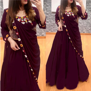 Hemlata Embroidered Semi Stitched Lehenga & Crop Top