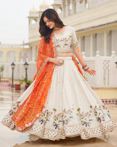 Kedar Fab Embroidered Semi Stitched Lehenga Choli