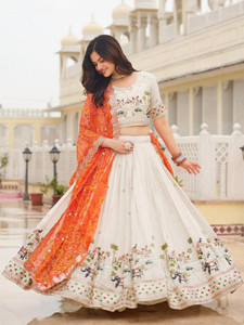 Kedar Fab Embroidered Semi Stitched Lehenga Choli