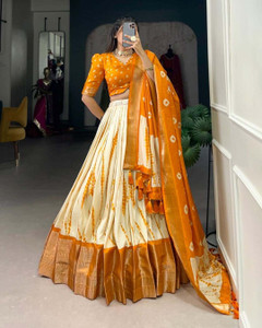 NTraditions Floral Print Semi Stitched Lehenga Choli