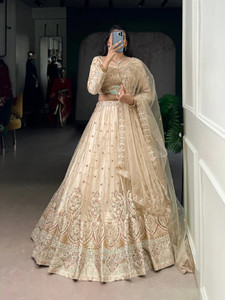 KOMAL Embroidered, Embellished Semi Stitched Lehenga Choli