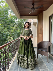 Closin Embroidered Semi Stitched Lehenga Choli