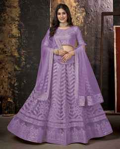 Cute Fellow Embroidered Semi Stitched Lehenga Choli