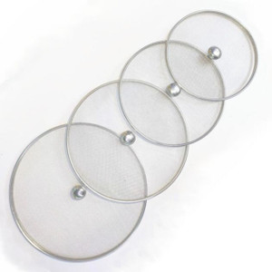 CookoFriends Stainless Steel Food Cover Milk Cover Net Lids Jali 7 inch, 8 inch, 9 inch, 10 inch Lid, Pack of 4