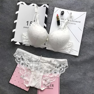 Unitrust Designer Women's Bra Panty Set Lace Push Up Solid Lingerie Set Lingerie Set