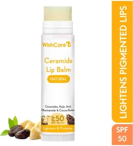 WishCare Ceramide Lip Balm with SPF50 PA+++ - Kojic Acid & Niacinamide Natural