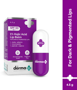 द डर्मा को 1% Kojic Acid Lip Balm (4.5 g) Lightens Dark & Pigmented Lips | SPF 50