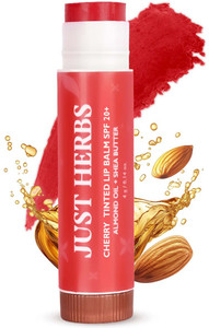 जस्ट हर्ब्स महिलाओं और पुरुषों- के लिए सूखे और फटे होंठों के लिए टिंटेड लिप बाम SPF 20+ चेरी